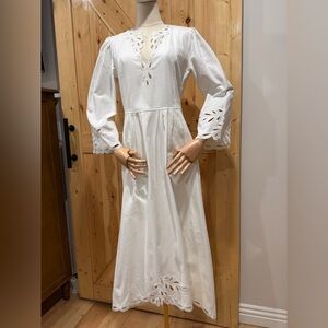Magaschoni Cotton Embroidered Midi dress size XS, S & M